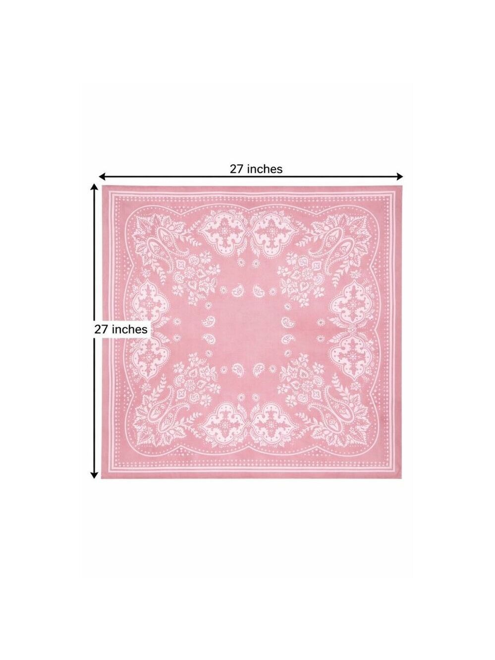 27x27 Blush Pink Paisley Wild Rag Western Cowgirl Scarf - Picture 6 of 6